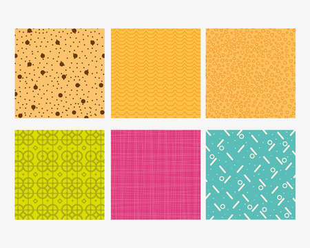 textures backgrounds six colorsのイラスト素材