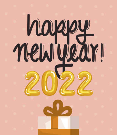 poster of happy new year 2022のイラスト素材