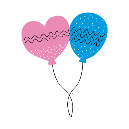 birthday balloons helium floating iconのイラスト素材
