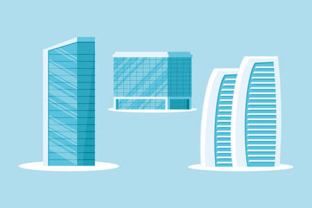 set of three great skyscrapersのイラスト素材