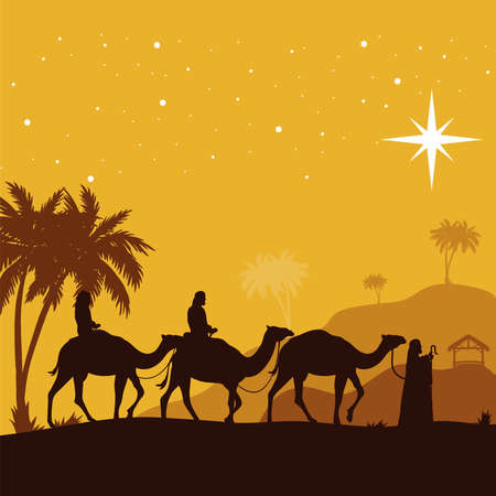 christmas epiphany nativity day sceneのイラスト素材