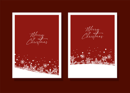 merry christmas red cards decorationのイラスト素材