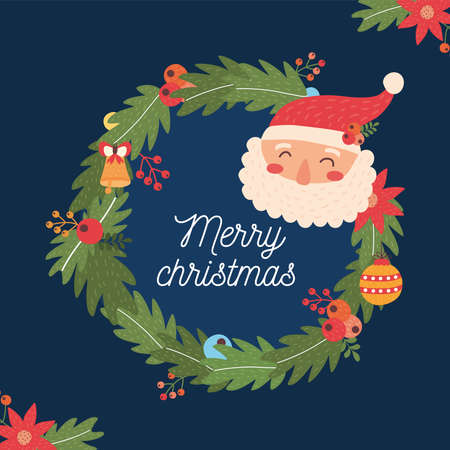 christmas crown with santa decorationのイラスト素材