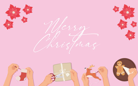 merry christmas season activities iconsのイラスト素材