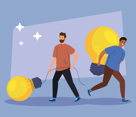 men with ideas brightのイラスト素材