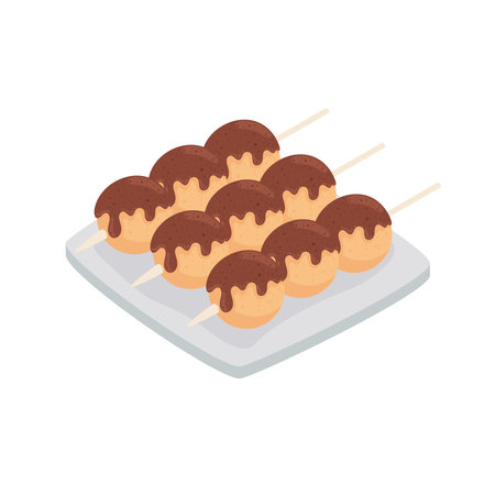 takoyaki or octopus ball iconのイラスト素材