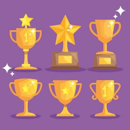 rewards cups trophiesのイラスト素材