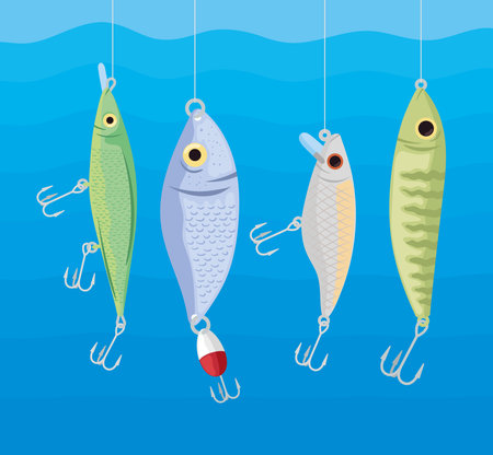 lures fishing in the waterのイラスト素材