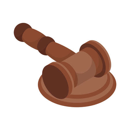 wooden justice gavel legal iconのイラスト素材