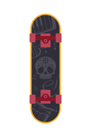 skateboard with skull sport iconのイラスト素材