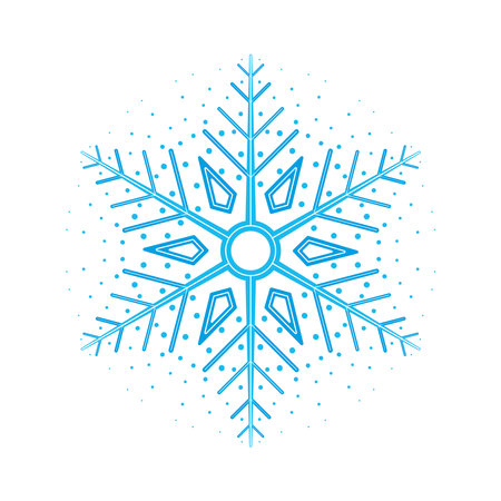 blue snowflake seasonal decorative iconのイラスト素材