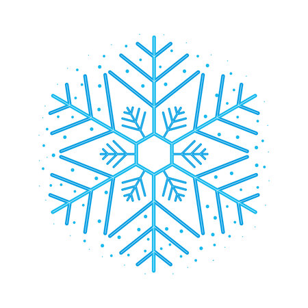 classic blue snowflake decorative icon