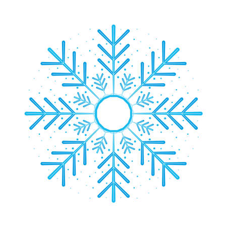 blue crystal snowflake winter iconのイラスト素材