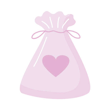 pink bag with heart iconのイラスト素材