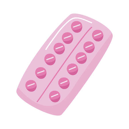 birth control pills pink colorのイラスト素材