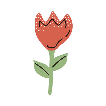rose flower doodle style iconのイラスト素材