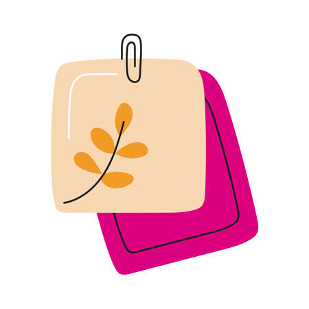 paper notes with clip iconのイラスト素材