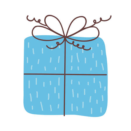 blue gift present decorative iconのイラスト素材