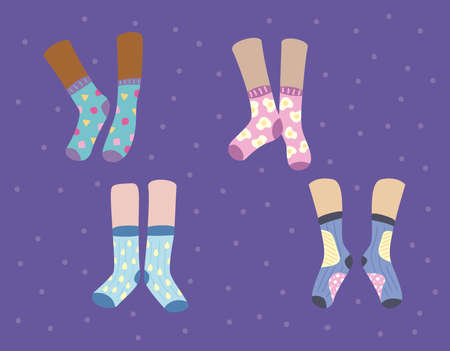 foots and funny socks set iconsの素材 [FY310178693478]