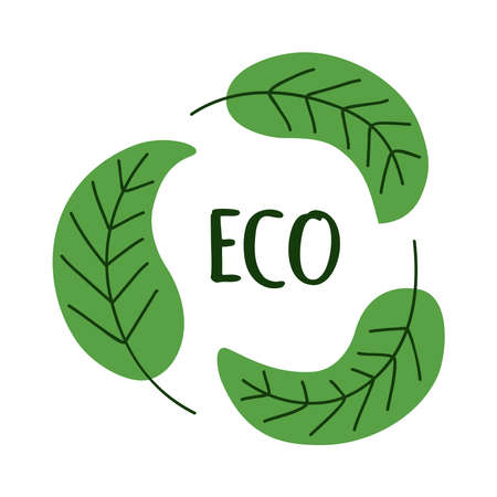 eco friendly leafs around symbolのイラスト素材