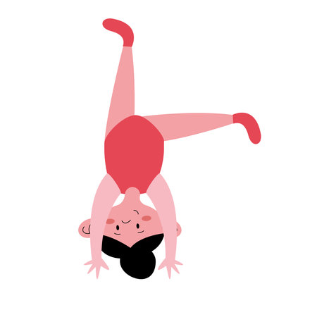 little girl practicing gymnastics character