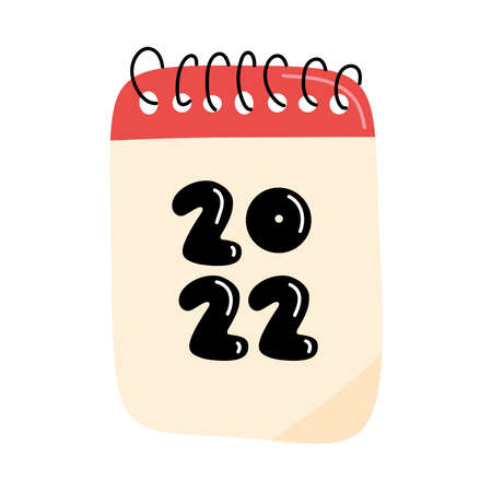 2022 happy year in calendar iconのイラスト素材
