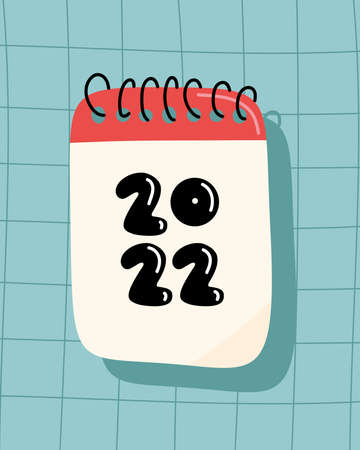 2022 happy new year in calendarのイラスト素材