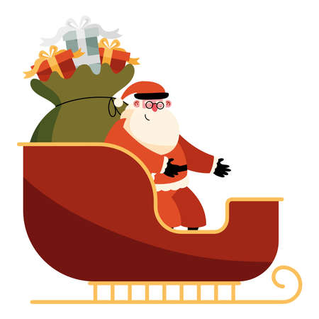 santa claus in sleed characterのイラスト素材