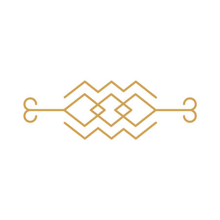 art deco gold border iconのイラスト素材