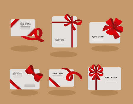 six gifts cards set iconsのイラスト素材