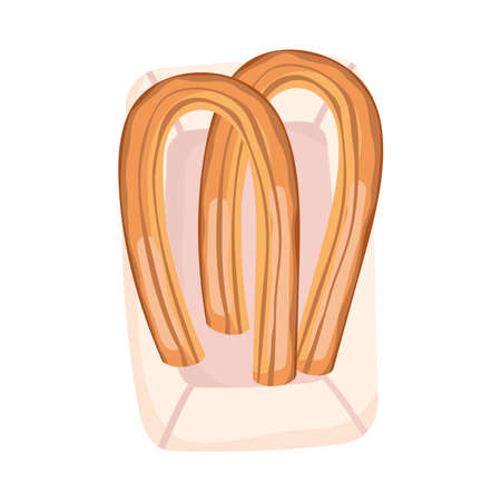 delicious churros in plateのイラスト素材