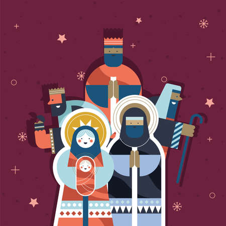 magic kings and holy family charactersのイラスト素材