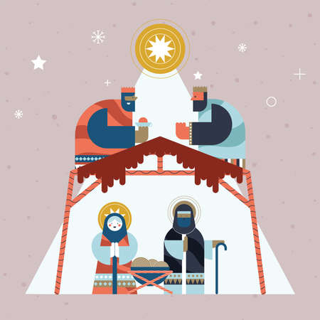 epiphany characters in stable sceneのイラスト素材