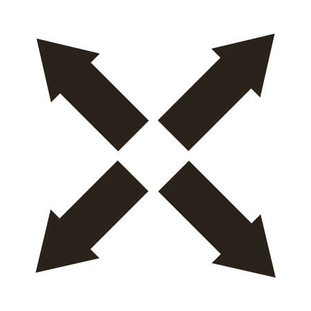 cross black arrows over whiteのイラスト素材