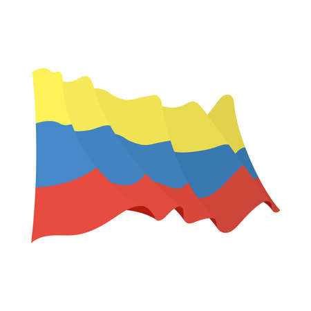 colombian flag waving nation iconのイラスト素材