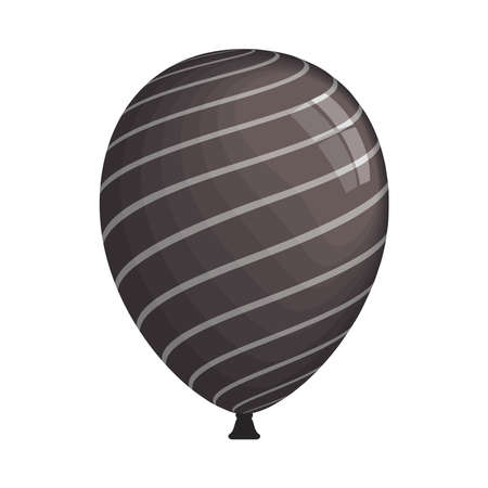 black balloon helium with linesのイラスト素材