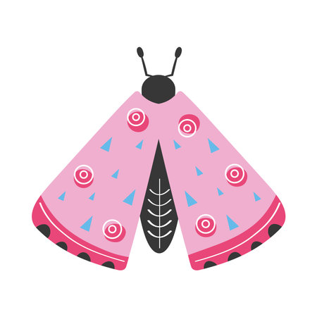 pink butterfly insectのイラスト素材