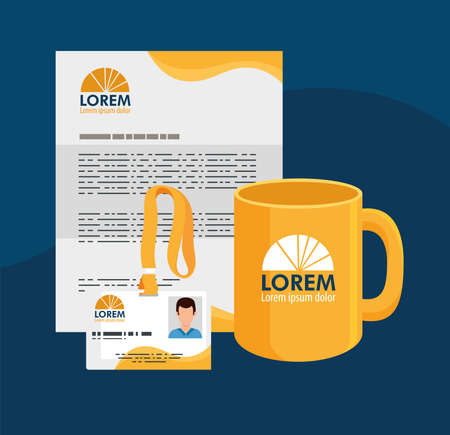 stationery mockup differents iconsのイラスト素材