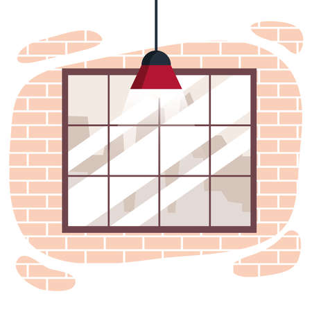 window with lampのイラスト素材
