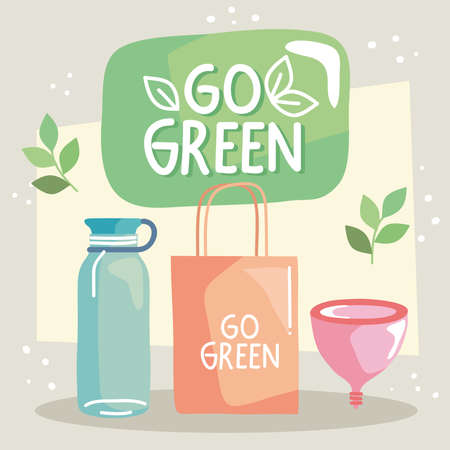 three go green iconsのイラスト素材