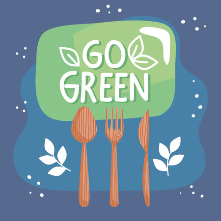 go green cutleriesのイラスト素材