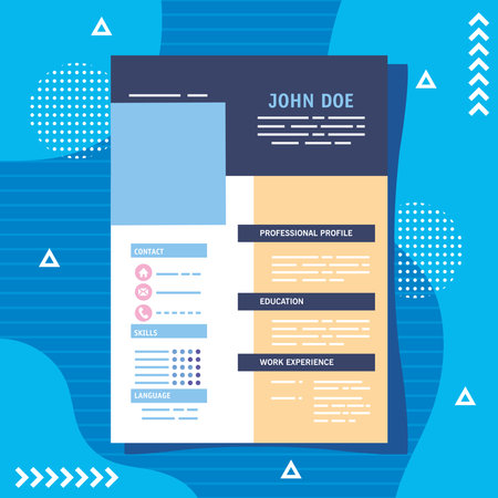 curriculum template documentのイラスト素材