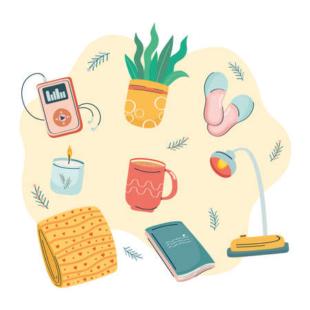 home cute eight iconsのイラスト素材