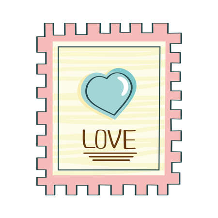 postal seal with heart loveのイラスト素材