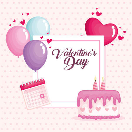 happy valentines day posterのイラスト素材