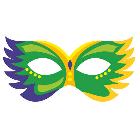 mardi gras green maskのイラスト素材