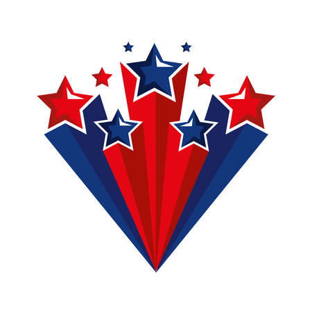 blue and red starsのイラスト素材