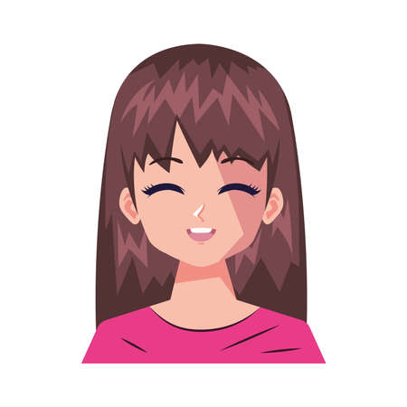girl with brown hairのイラスト素材