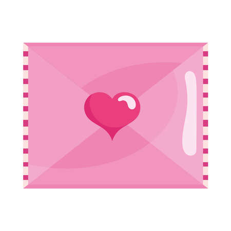 romantic letter with heartのイラスト素材