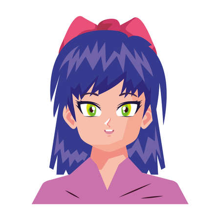 girl with bow hairのイラスト素材